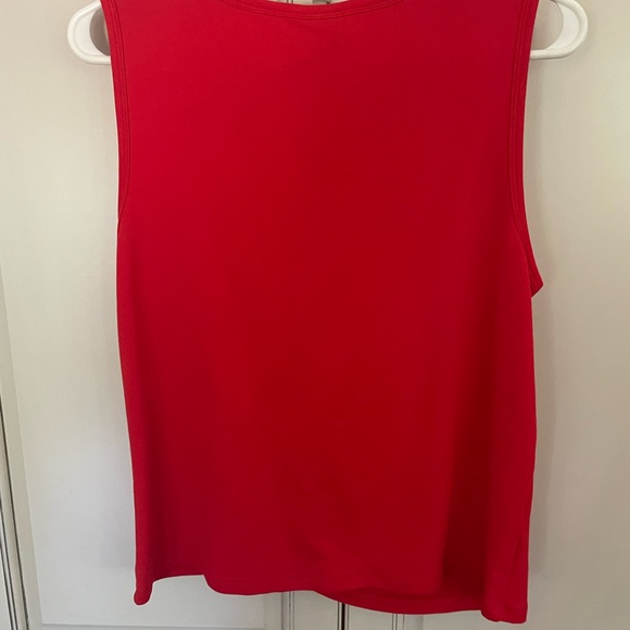CAbi Red Sleeveless Twisted Knotted Front Cotton Modal Spandex Knit Tank Top - Picture 2 of 3